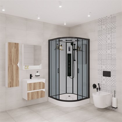 Душевая кабина Niagara Premium NG-6901-01G BLACK 90х90х210 стекло тонированное - фото 121058