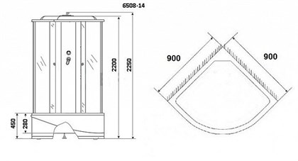 Душевая кабина Niagara Classic NG-6508-14 90x90x220 стекло тонированное - фото 121082