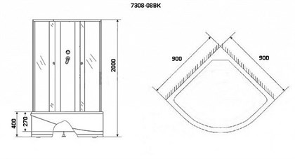 Душевая кабина Niagara Eco NG-7308-08BK 90x90x200 стекло матовое - фото 121113