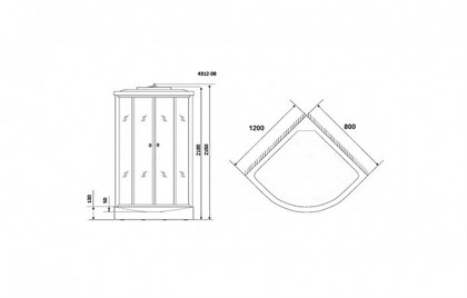 Душевая кабина Niagara NG-4312-08L 120x80 см правая - фото 121223