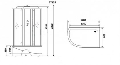 Душевая кабина Niagara NG-7712WL 120x80 см левая с гидромассажем стенки белые - фото 121298