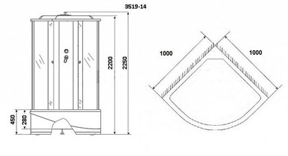 Душевая кабина Niagara Classic NG-3519-14 100x100x220 с гидромассажем стекло тонированное - фото 121556