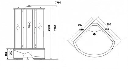 Душевая кабина Niagara NG-7790G 90x90 см с гидромассажем стенки золото - фото 121590