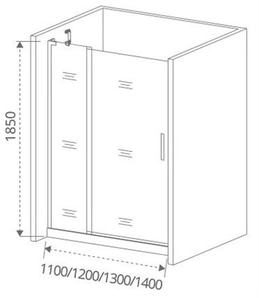 Душевая дверь в нишу GOOD DOOR Fantasy WTW-140-F-CH - фото 121810