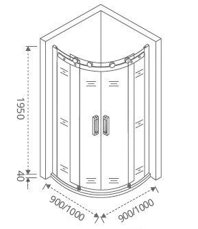 Душевой уголок GOOD DOOR Galaxy R-TD-90-C-CH - фото 121906
