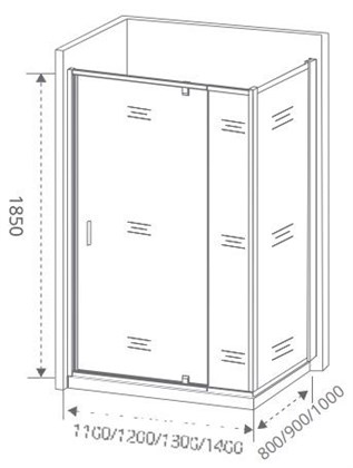 Боковая перегородка GOOD DOOR Orion SP-100-C-CH - фото 122003