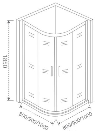 Душевой уголок GOOD DOOR Infinity R-90-G-CH - фото 122017