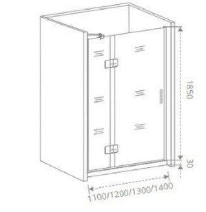 Душевая дверь в нишу GOOD DOOR Saturn WTW-110-C-CH-R - фото 122195