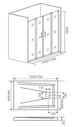 Душевая дверь GOOD DOOR Latte WTW-TD-170-C-WE - фото 122245