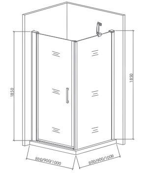 Душевой уголок GOOD DOOR Pandora CR-100-C-CH - фото 122353