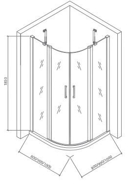 Душевой уголок GOOD DOOR Pandora R-90-C-CH - фото 122572