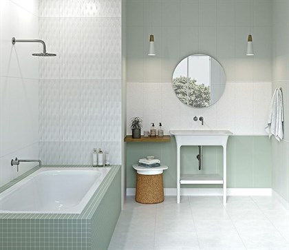 Плитка Meissen  Trendy сетка светло-розовый 25х75 - фото 122893