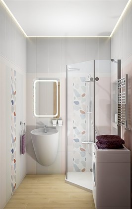 Плитка Meissen  Trendy сетка светло-розовый 25х75 - фото 122907