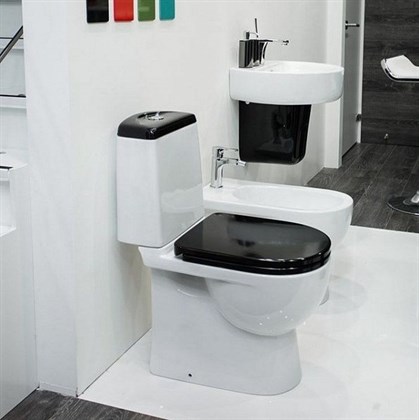 Унитаз-компакт Sanita luxe Best Color сиденье дюропласт soft close чёрное - фото 123235