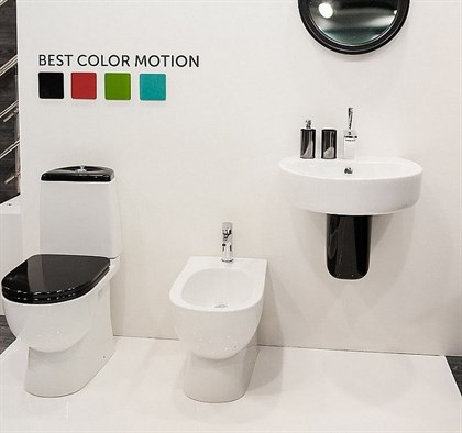 Унитаз-компакт Sanita luxe Best Color сиденье дюропласт soft close чёрное - фото 123237