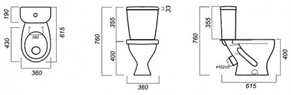 Унитаз-компакт Sanita Формат Эконом FRTSACC01090113 крышка стандарт - фото 123251