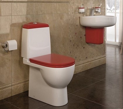 Унитаз-компакт Sanita luxe Best Color сиденье дюропласт soft close красное - фото 123257