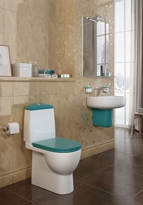 Унитаз-компакт Sanita luxe Best Color сиденье дюропласт soft close бирюзовое - фото 123287