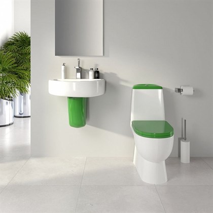 Унитаз-компакт Sanita luxe Best Color сиденье дюропласт soft close зеленое - фото 123290