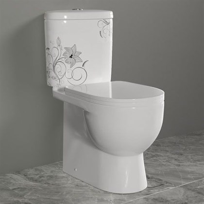 Унитаз-компакт Sanita luxe Art Flora сиденье дюропласт - фото 123294