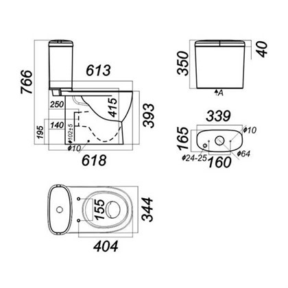 Унитаз-компакт Sanita luxe Art Flora сиденье дюропласт - фото 123296