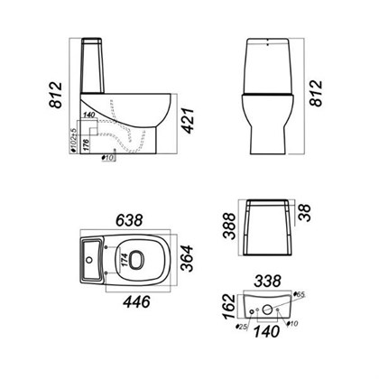 Унитаз-компакт Sanita luxe Infinity сиденьем дюропласт soft close - фото 123312