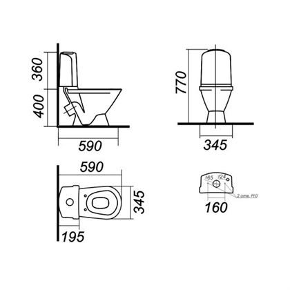 Унитаз-компакт Sanita luxe Classic сиденье дюропласт - фото 123316