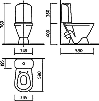 Унитаз-компакт Sanita luxe Classic сиденье термопласт - фото 123320