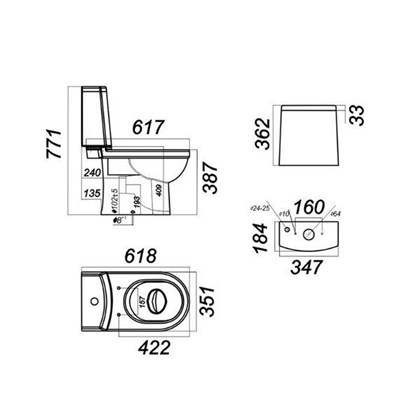 Унитаз-компакт Sanita luxe Best Bubbles сиденье дюропласт soft close - фото 123342
