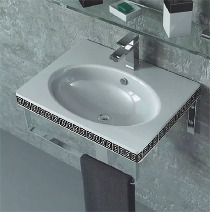 Рукомойник Sanita luxe Next Greek 50 с кронштейнами, полотенцедержателем - фото 123501