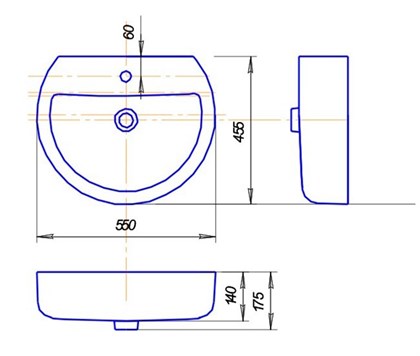 Раковина Sanita Lux Best SL400201 55x445x47 см - фото 123530