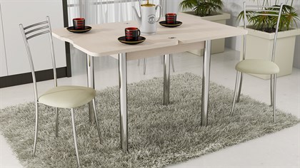 Стол обеденный с хромированными ножками «Лион» - СМ-204.02.2 - фото 125408