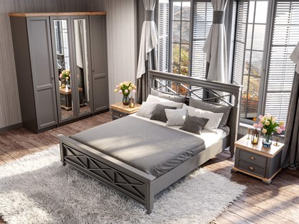 Амели Спальный гарнитур №2 (Оникс Серый) - фото 125733