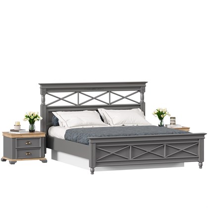 Амели Кровать двуспальная 1600 с подъемным механизмом с тумбами (Оникс Серый) - фото 125746