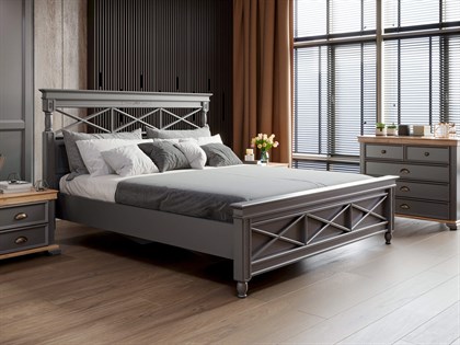 Кровать двуспальная 1600 Амели (Оникс Серый) - фото 125753