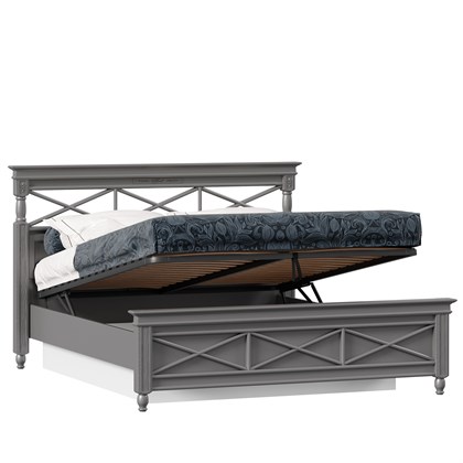 Кровать двуспальная 1600 с подъемным механизмом Амели (Оникс Серый) - фото 125756