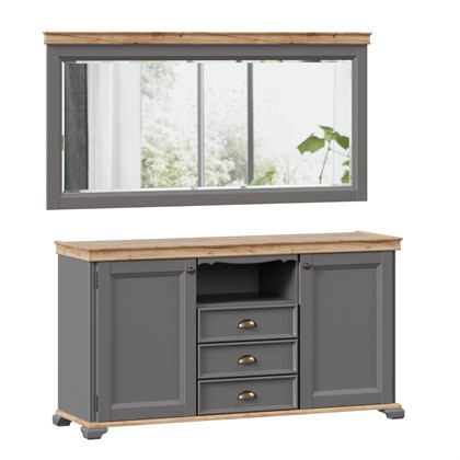 Амели Комод с зеркалом (Оникс Серый) - фото 125796