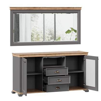 Амели Комод с зеркалом (Оникс Серый) - фото 125797