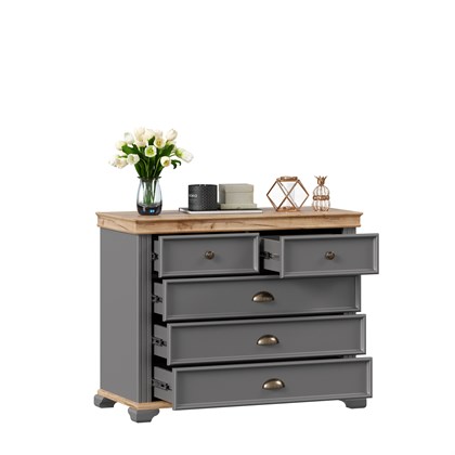 Комод с 5 ящиками Амели (Оникс Серый) - фото 125807