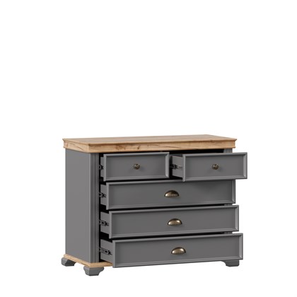 Комод с 5 ящиками Амели (Оникс Серый) - фото 125809