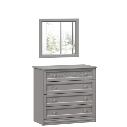 Джулия Комод с 4 ящиками с зеркалом (Оникс Серый) - фото 125930