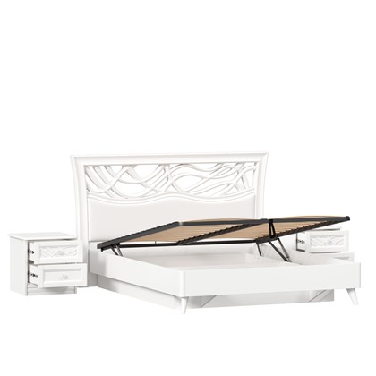 Джулия Кровать двуспальная 1600 с подъемным механизмом с тумбами (Белый) - фото 125971