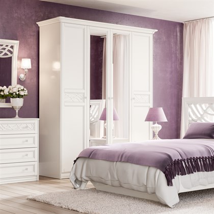 Шкаф четырехстворчатый Джулия (Белый) - фото 125995