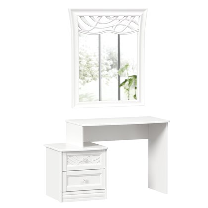 Джулия Столик туалетный с зеркалом ППУ (Белый) - фото 126017