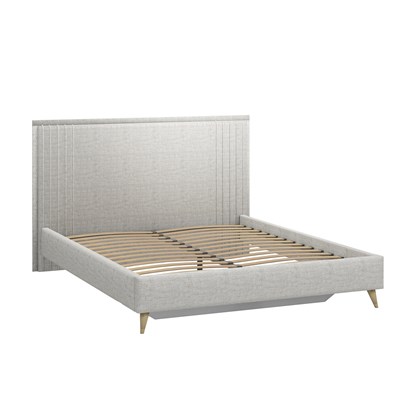 Кровать 1600 мягкая двуспальная Шелли (EL-6B Серая) - фото 126582