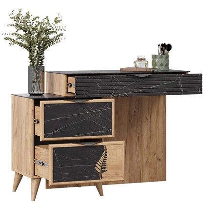 Стол туалетный Шелли (Дуб золотой/Камень Пьетра чёрный) - фото 126652