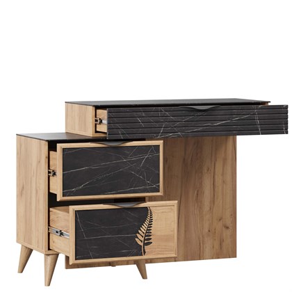 Стол туалетный Шелли (Дуб золотой/Камень Пьетра чёрный) - фото 126654