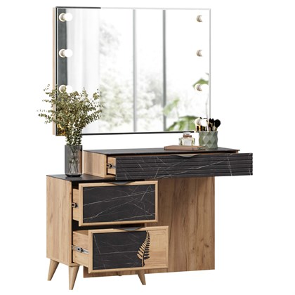 Стол туалетный Шелли с зеркалом Норд (Дуб Золотой) - фото 126660