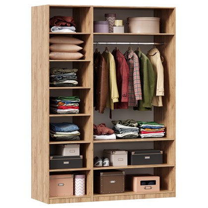 Норд Шкаф трехстворчатый с зеркалом (Дуб Золотой) - фото 127042