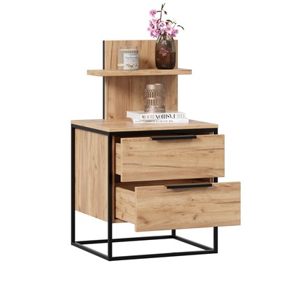 Норд Тумба прикроватная с полкой (Дуб Золотой) - фото 127086